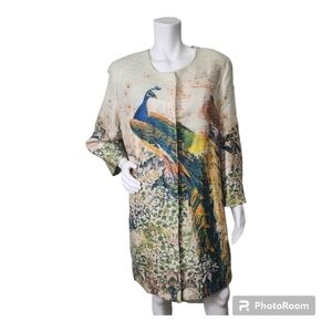 Alfredo Pauly Peacock Bohemian Cream Coat Size EU 46/US 36